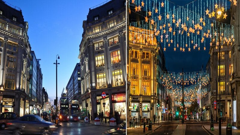 The Enchanting Beauty of London’s Oxford Street at Night