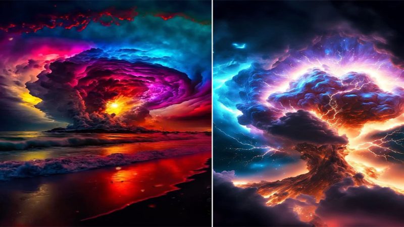 The Colorful Painting of Clouds and Storms