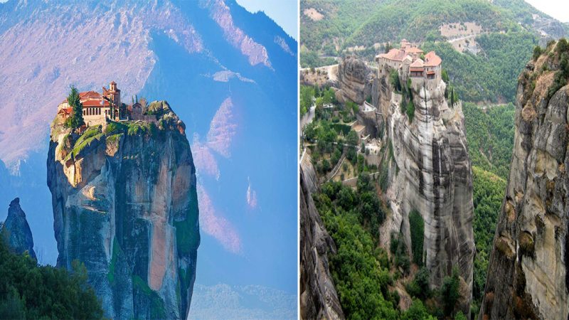 Be in awe of the Meteora monastery hidden in the clouds in Greece