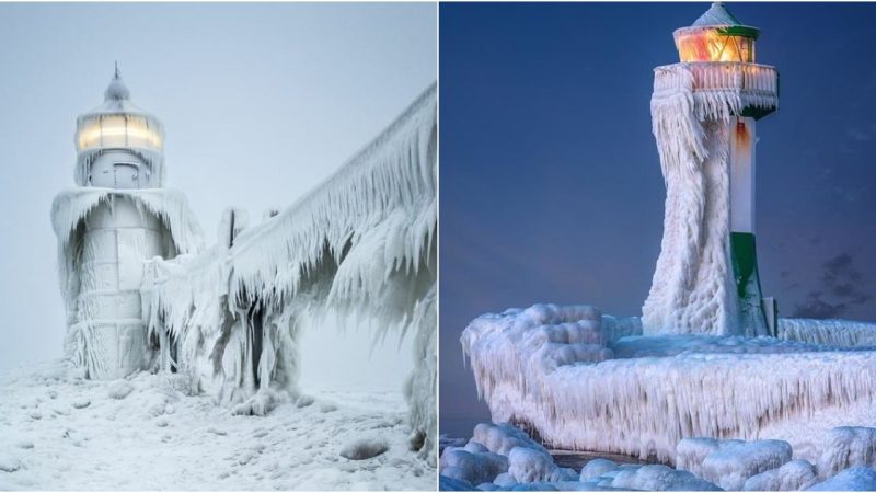 SHOCKING! Witness the Spectacle of Lake Michigan’s Frozen Lighthouse in Winter