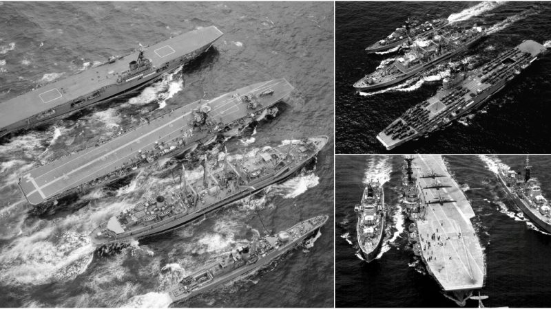 HMAS Sydney (A 214), Melbourne (R 21), Supply (AO 195), and Yarra (DE 45). A Glimpse into the Majestic Legacy of 1960s Australian Naval Power